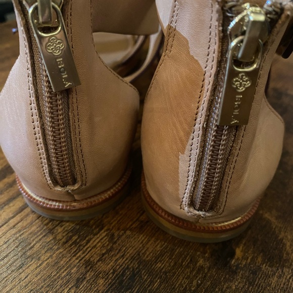 Isola Tan Leather Greek Style Sandals. - Picture 8 of 9